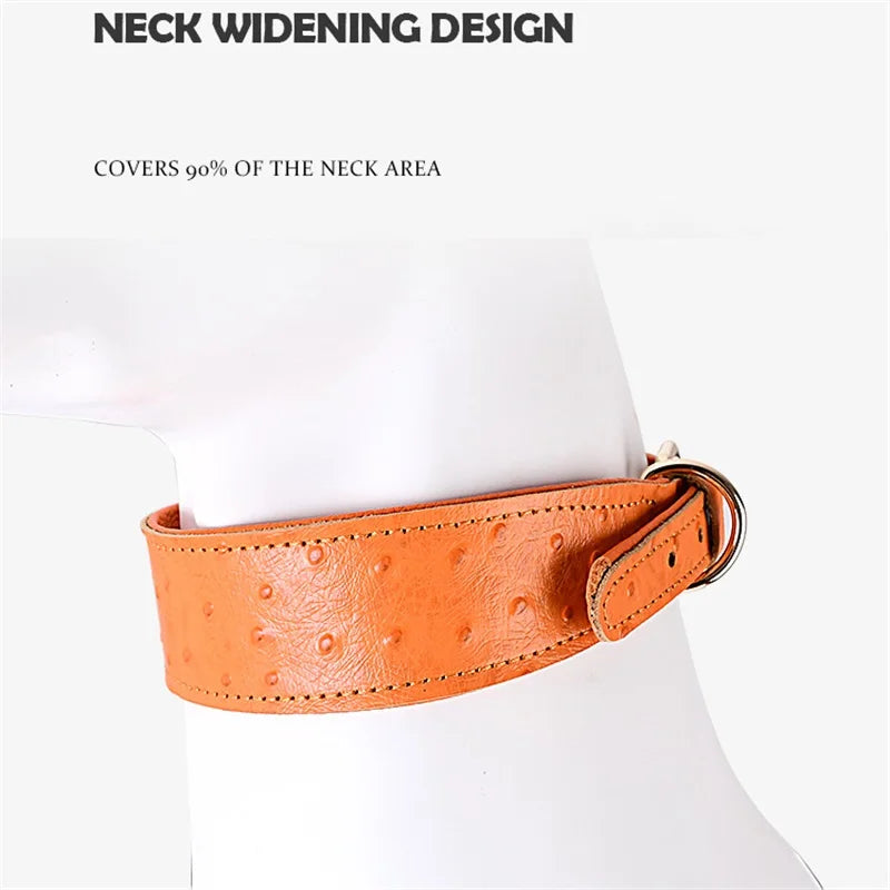 Leather Dog Collar Fashion Solid Color Ostrich Pattern Adjustable Pet Neck Ring Suitable For Small Large Dogs Kitten Puppy Items
