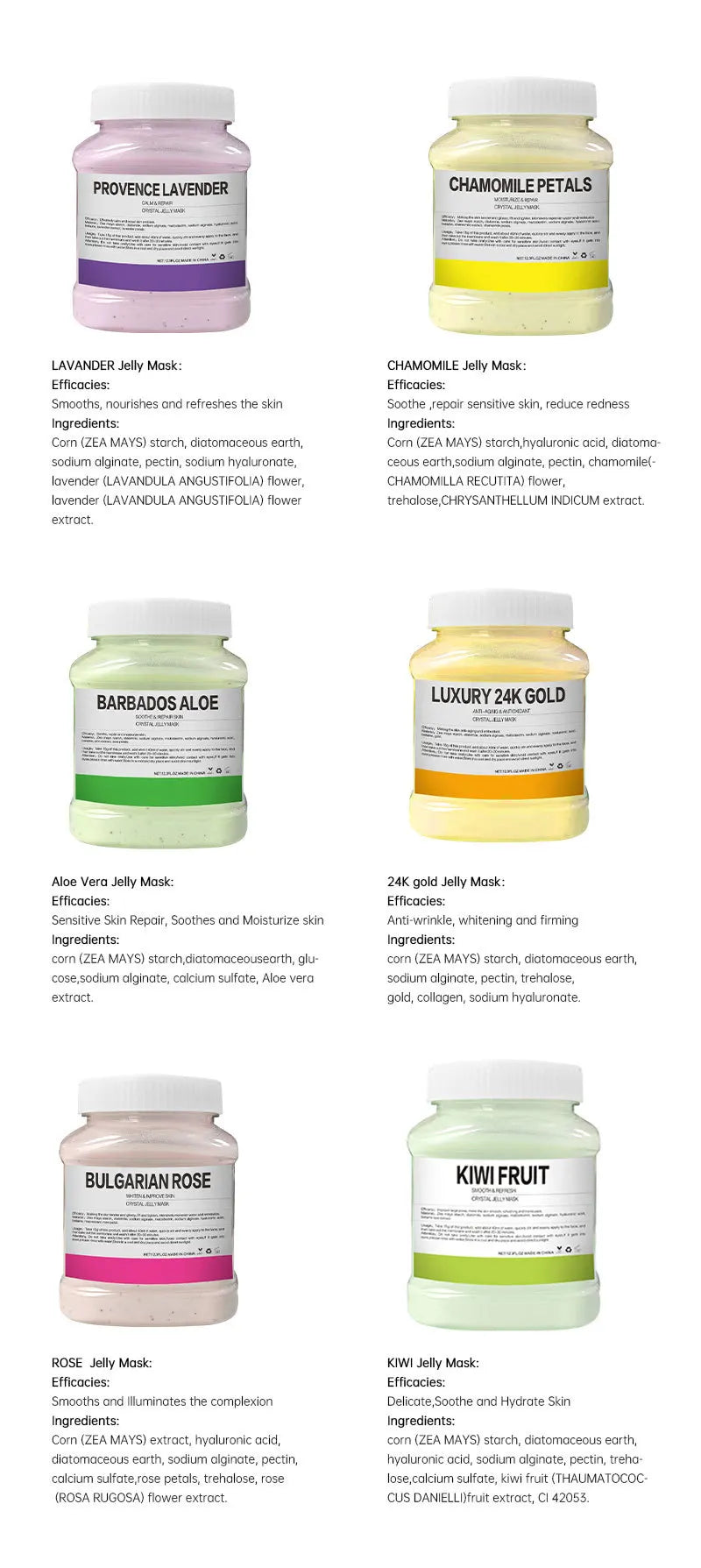 350g Hydrating 24K Gold Soft Mask Powder Rose Petal Crystal Jelly Mask Powder Skin Care Dropshipping