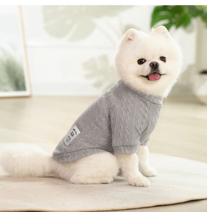 Warm Knitted Dog Sweater Soft Fashion Pet Clothes for Samll Medium Dogs Cats French Bulldog Chihuahua Yorkies Pug Costume