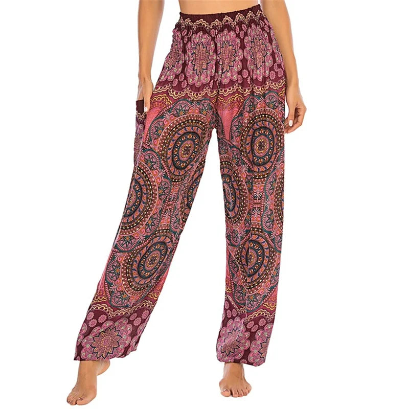 Yoga Pants Women Hippie Harem Printed Leggings Boho High Waisted Pantalone De Mujer Cintura Alta Calca Feminina Beach