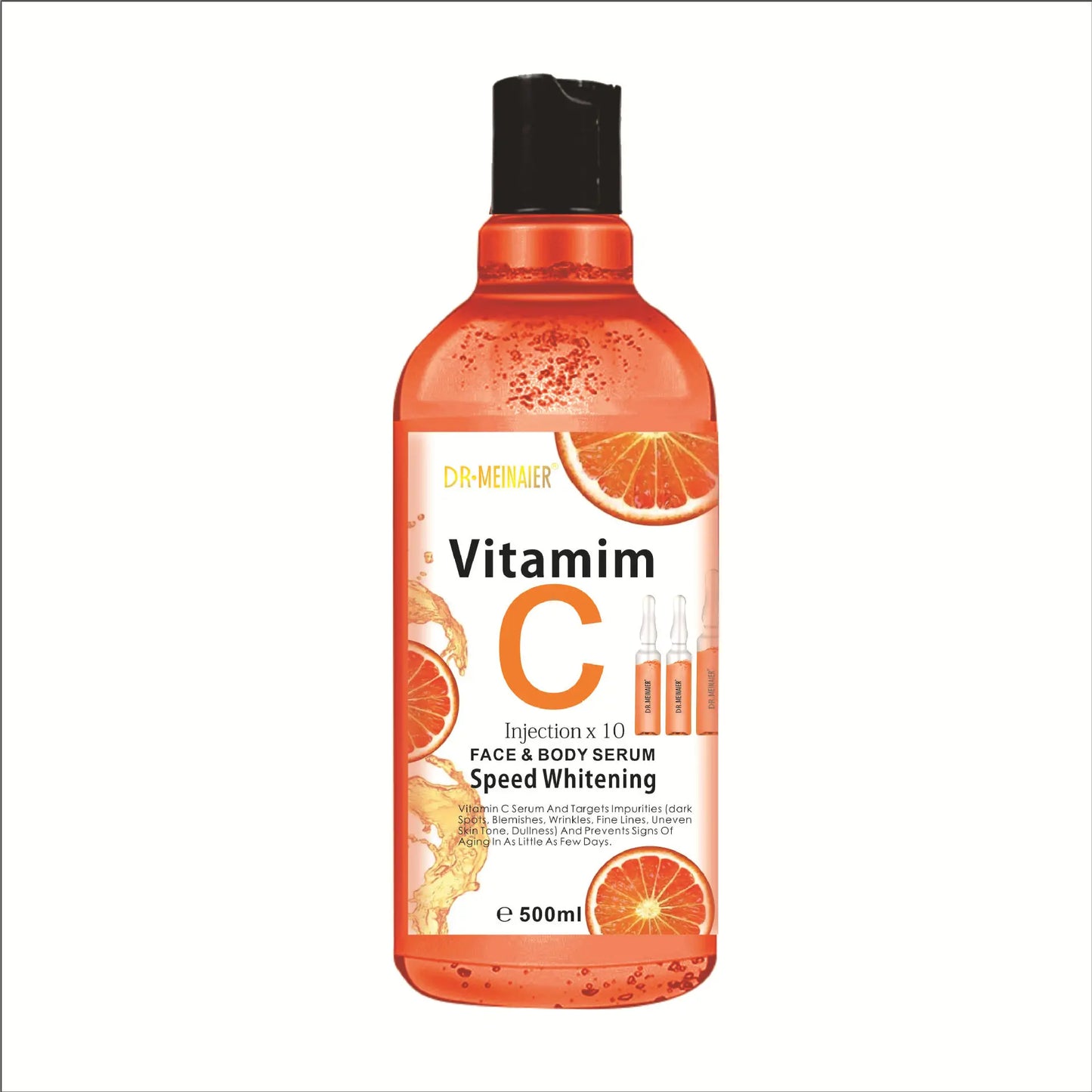 500ML Vitamin C AHA HYALURONIC& NICOTINAMIDE Face Serum Moisturizing Lightening Body Cream Honey&Almonds