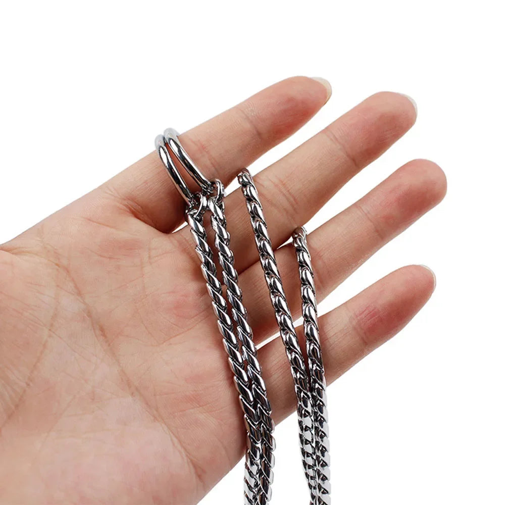 Copper Snake P Chain Dog Collar Small Puppy Large Dog Collar Necklace Choker Pet Training Supplies Slip Collar Gold Sliver Black