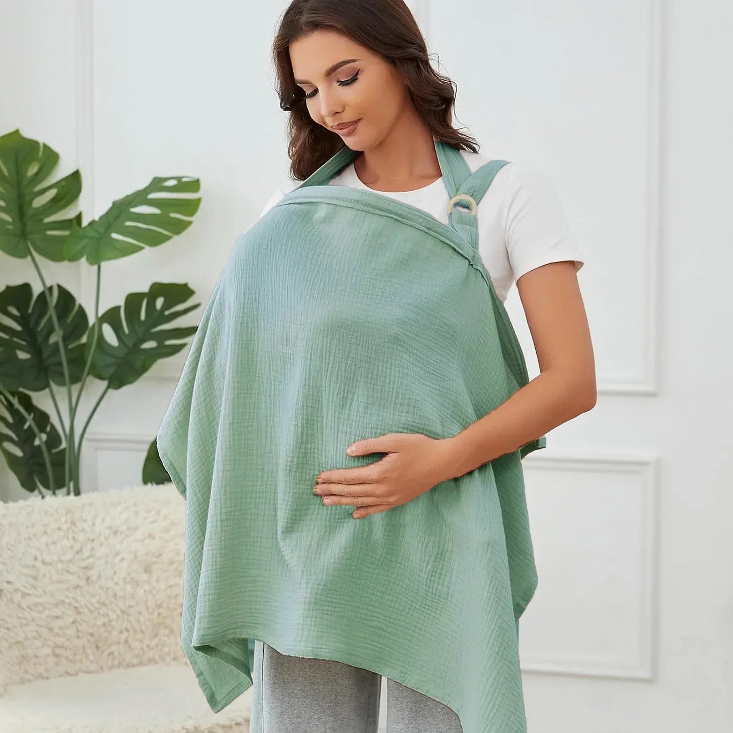 Cotton Mother Cape Blanket Nursing Apron Carseat Stoller Cover Lactation Maternity Clothes for Baby Breastfeeding Accessories