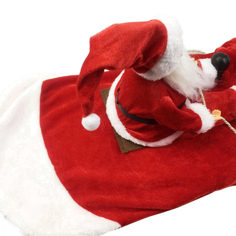 Pet Christmas Clothes Santa Claus Dog Costume Puppy Coat Jacket Suit with Cap Clothing Cosplay For Small Medium Large Dogs Cats