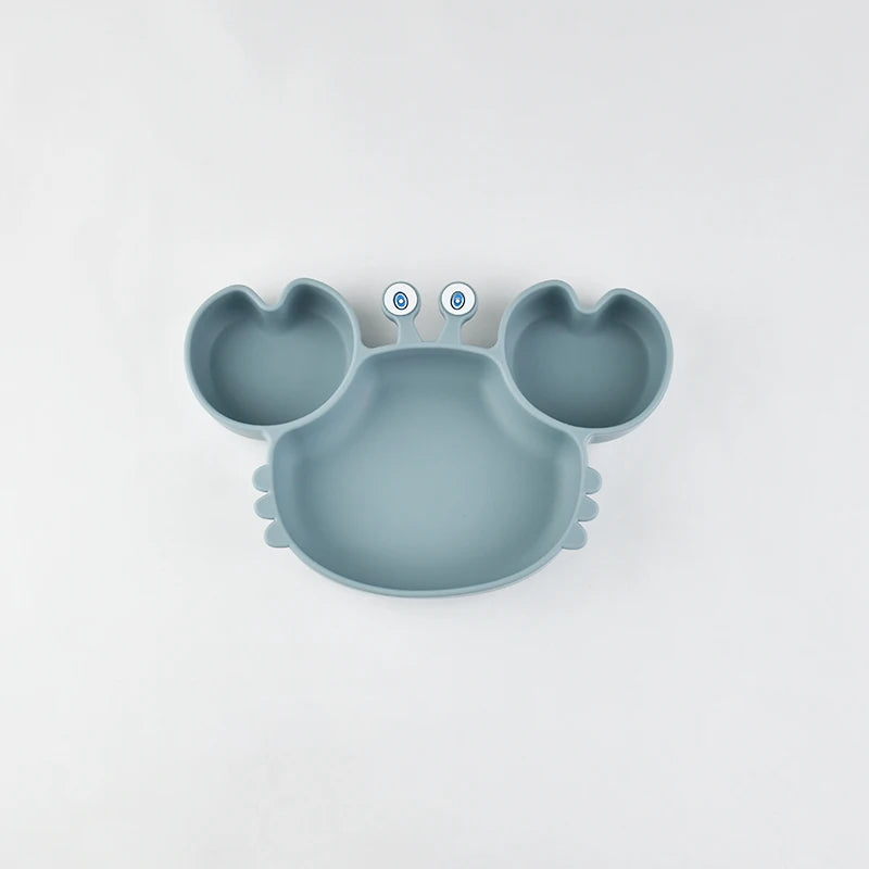 Food Grade Silicone Meal Plate Cartoon Toddler Plates Independent Feeding Training Anti-Drop Complementary Food Bowl Baby Stuff