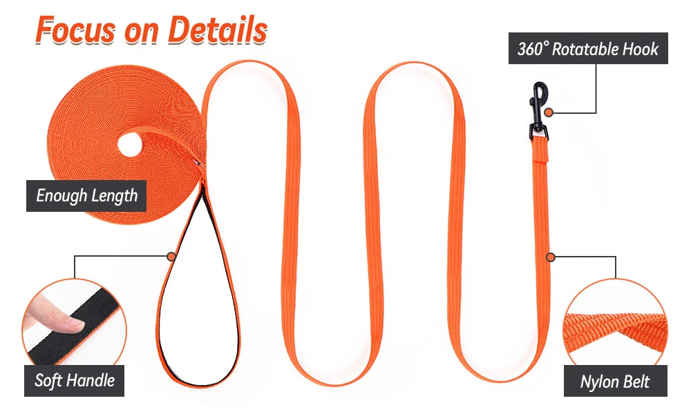 Nylon Dog Training Leashes Walking Pet Leash Long Lanyard Traction Rope for Small Large Dogs 4.5M 10M 15M Lead Item