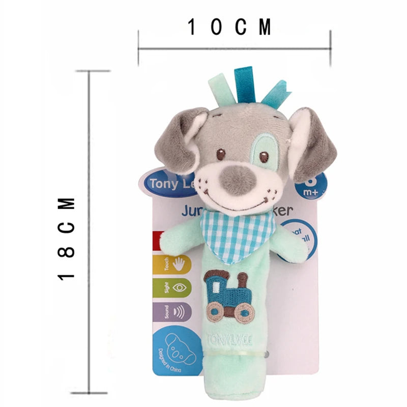 Baby Plush Rattle Cartoon Animals Crib Mobile Bed Bell Toys 0-12 Months Infant Toddler Early Educational Toy for Newborn Gifts