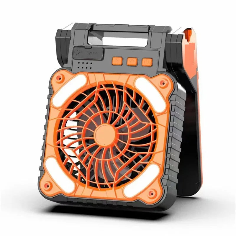 Portable Solar Fans 7800mAh LED Lantern Rechargeable Solar Powered Camping Fan 4 Speeds Powerful Wind 90° Folding Ventilador