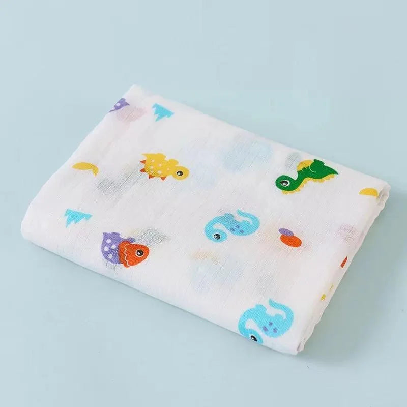 110cm Baby Swaddle Blanket Dual Layers Blankets For Boys Girls Organic Cotton Soft Newborn Swaddle Wrap Burping Clothes