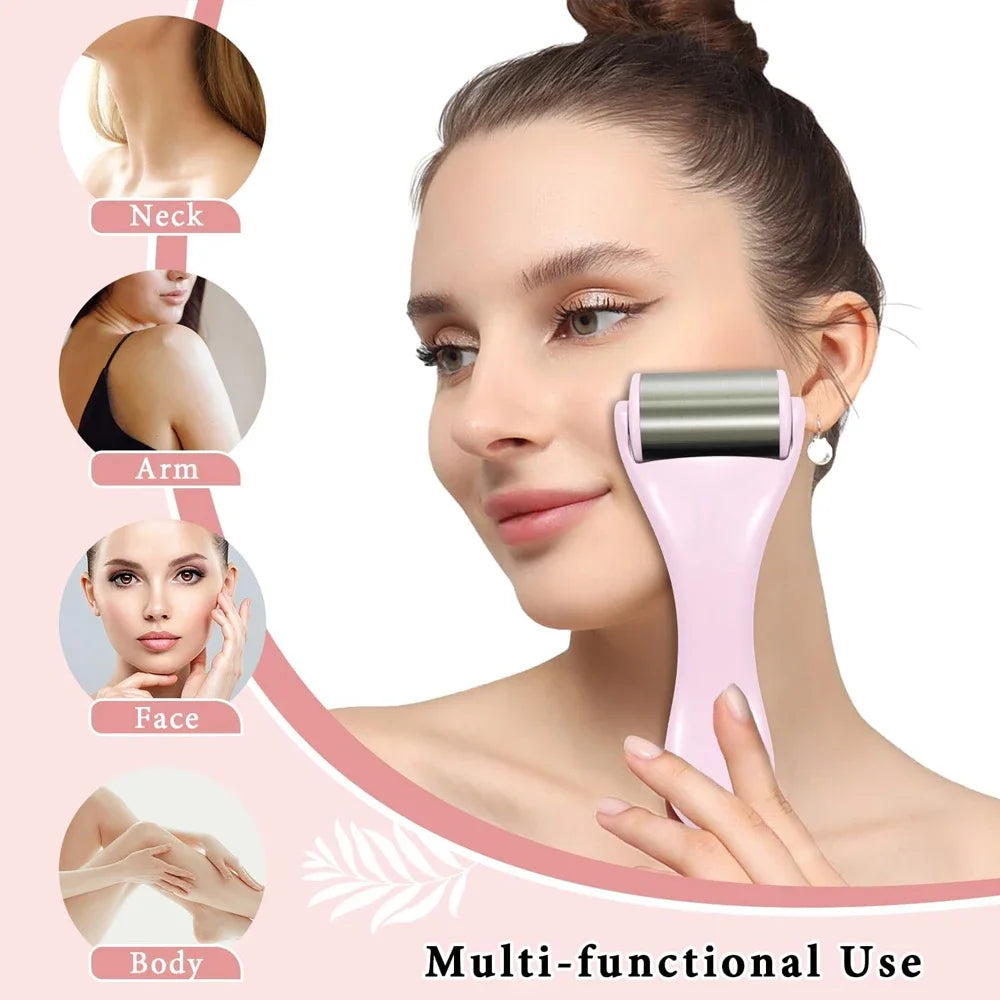 New Ice Roller Facial Massage Tool Stainless Steel Facial Massager Face & Eye Puffiness Relief Anti Wrinkle Skin Care Tools