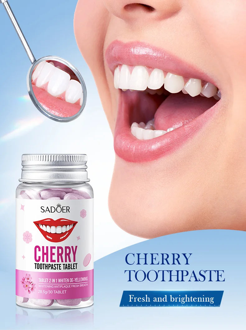 Sakura Flavor Solid Toothpaste Tablets Healthier Teeth Gums Teeth Whitening Remove Smoke Stains Fresher Breath Oral Care