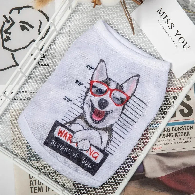 1 PC Lightweight Summer Vest for Pets Chihauhua XS-XXL Big Dogs Clothing Ice Felt Overall Cartoon No Fading Pet Cat Overalls