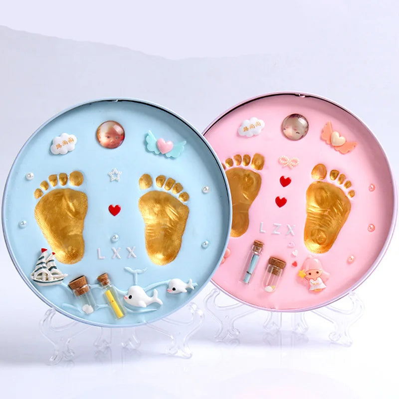 Baby Boy Girl Footprint Baby Care Air Drying Soft Clay DIY Babies Hand Foot Imprint Kit Casting Toys Print Pad Newborn Souvenir