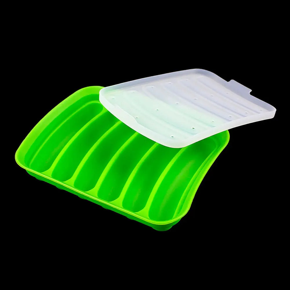Silicone World DIY Silicone Sausage Molds With Lid Baby Complementary Food Baked and Steamed Ham Hot Dog Making Mold Baking Tool