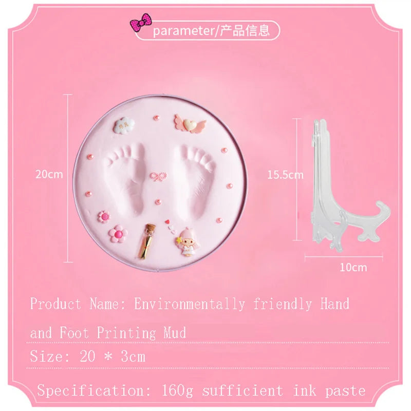 Baby Boy Girl Footprint Baby Care Air Drying Soft Clay DIY Babies Hand Foot Imprint Kit Casting Toys Print Pad Newborn Souvenir