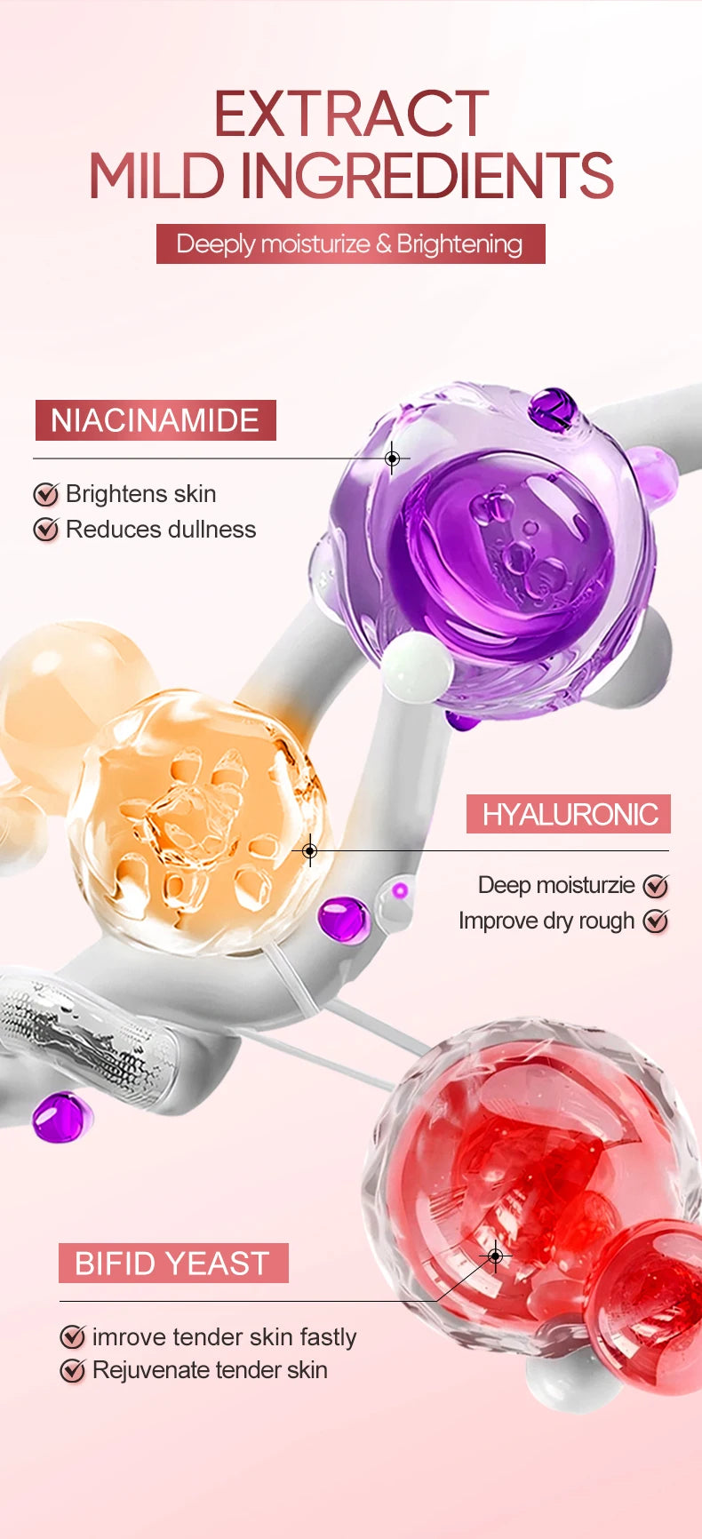 BIOAOUA Niacinamide Moisturizing and Rejuvenating Facial Toner Deep hydration Whitening Firming Face Toner Beauty Skincare