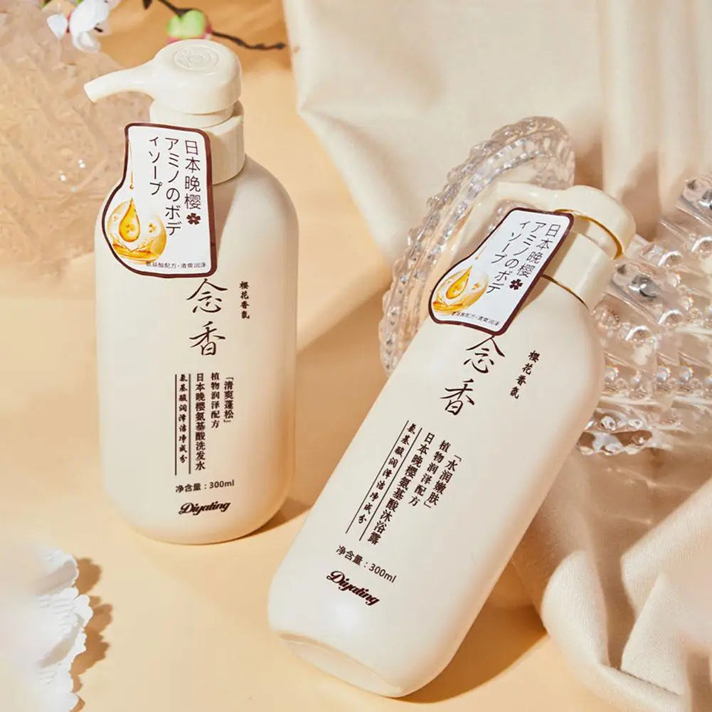 3 Pack Japanese Shampoo And Conditioner & Body Wash Set, Amino Acid Fragrant Japanese Evening Shampoo, Thick Smooth Hair