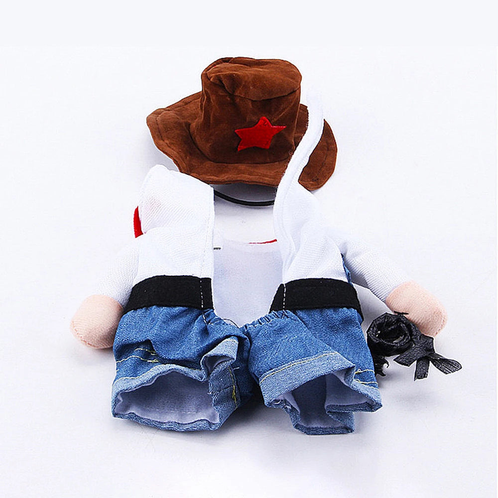 Cat Costume Clothes Funny Halloween Cosplay Cowboy Pet Outfits For Small Medium Dogs Cats Creative Novelty Kitten Party Clothing
