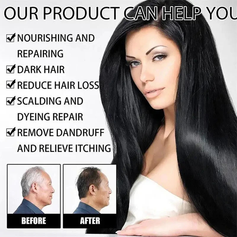 Pure Natural Herbal Hair Dye Shampoo Change Hair Color Cover Gray Hair White Hair Treatment Bubble Plant Hair Dye Hair Care