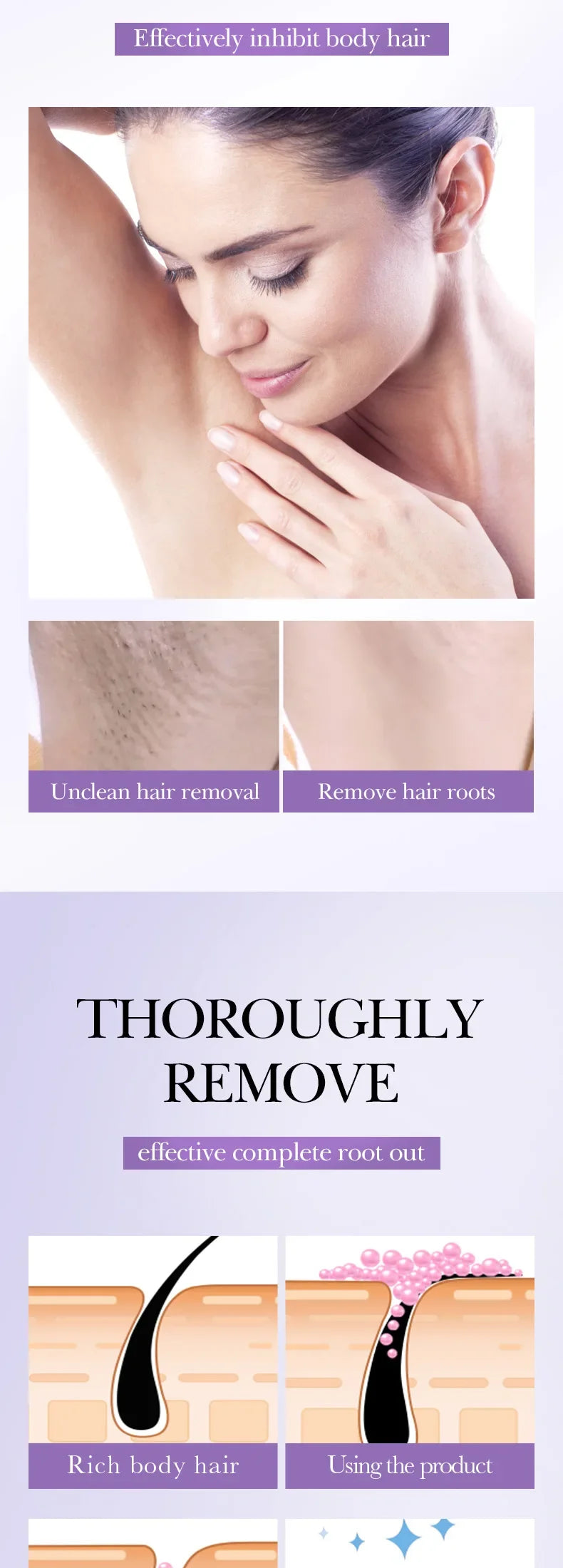 Hair Removal Cream Inhibits Hair Growth Whitening Safe Gentle Spray Effectively Remove Armpit Knee Leg Hair Skincare Products