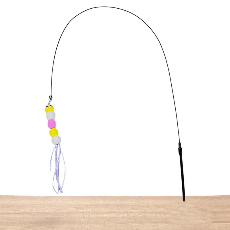 Powerful suction cup wire long rod plush cat stick cat toy self-exciting and relieving boredom and biting pet toy