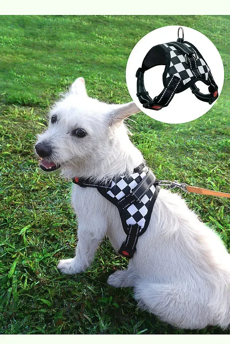 Personalized Dog Harness Nylon Reflective Breathable Pet Harness Vest For Small Large Dogs outdoor Walk Training Accessories