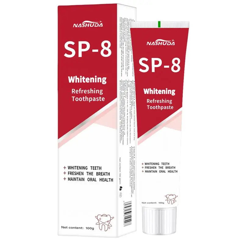 SP-8 Probiotic Toothpaste for Oral Care Whiten Clean Removes Stains Fresh Breath Formula with Lactobacillus & Sodium Saccharin