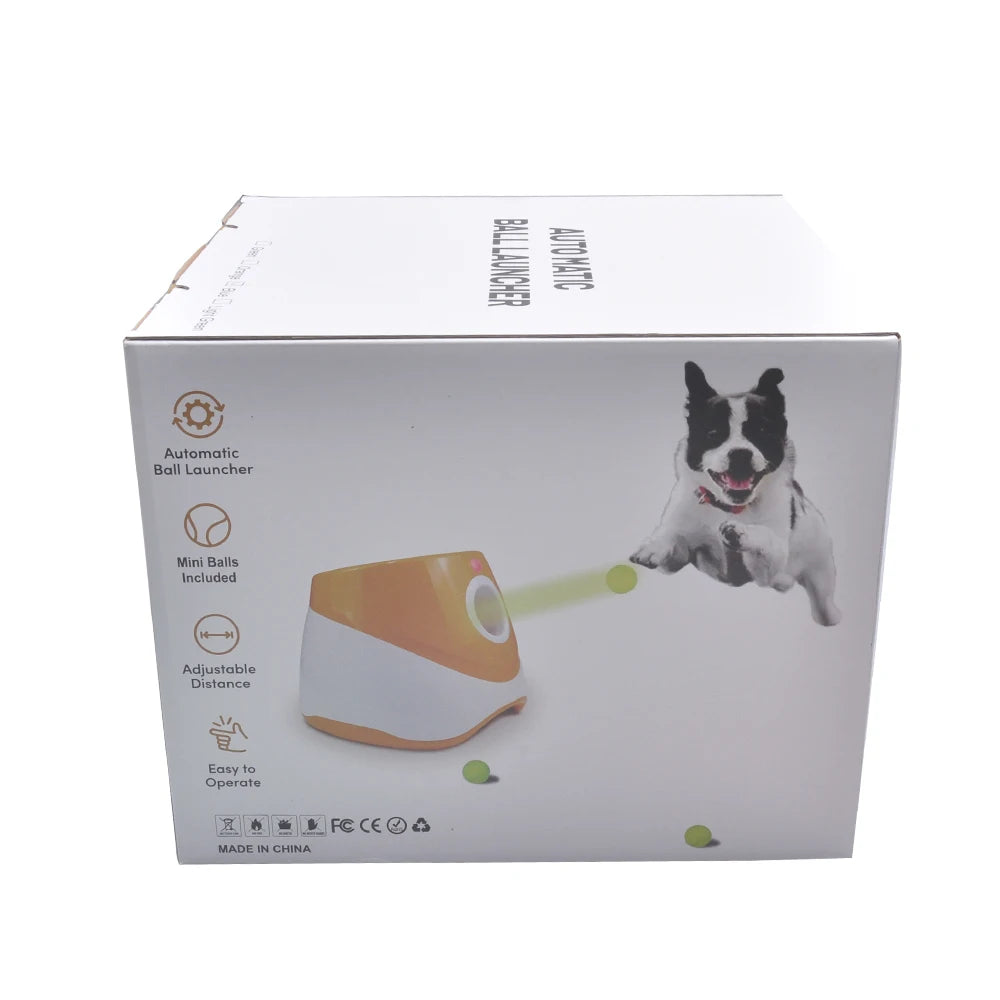 With 5 balls Automatic Ball Launcher for Dogs 3 Adjustable Distances Settings,Improves the dog's intelligence Outdoor pet game