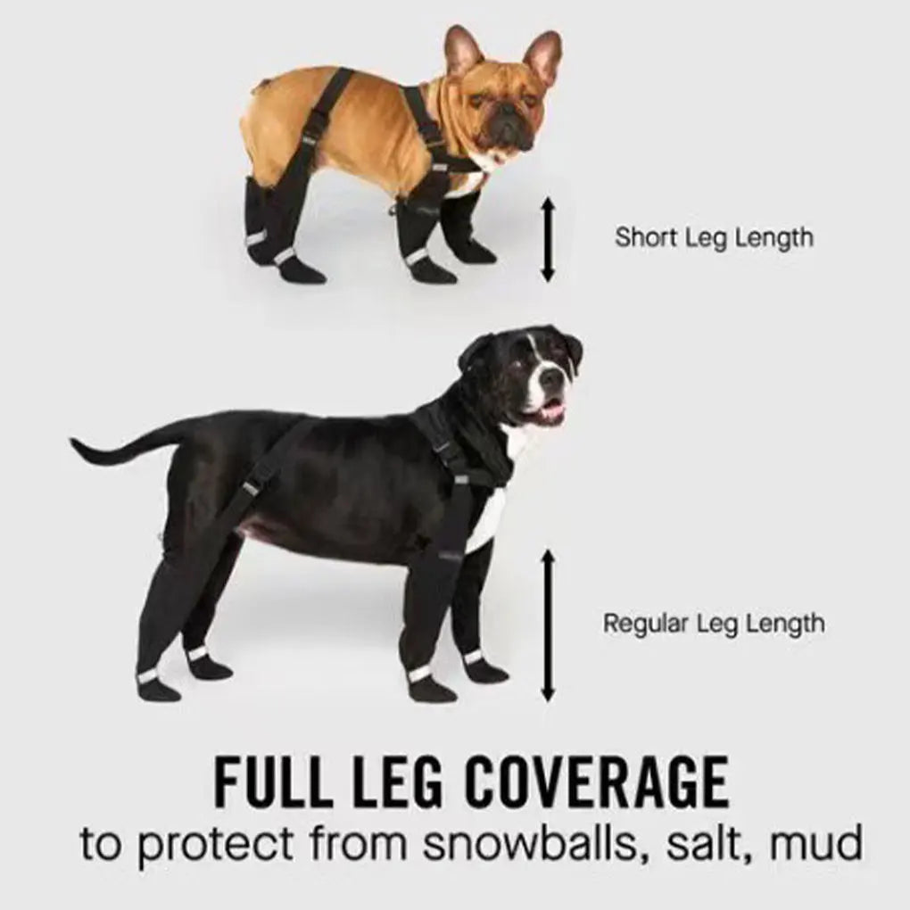 Reflective Dog Boots Shoes For Dogs Non-slip Pets Paws Protector Adjustable Walking Shoes Suspender Boots Outdoor Pet Sneakers