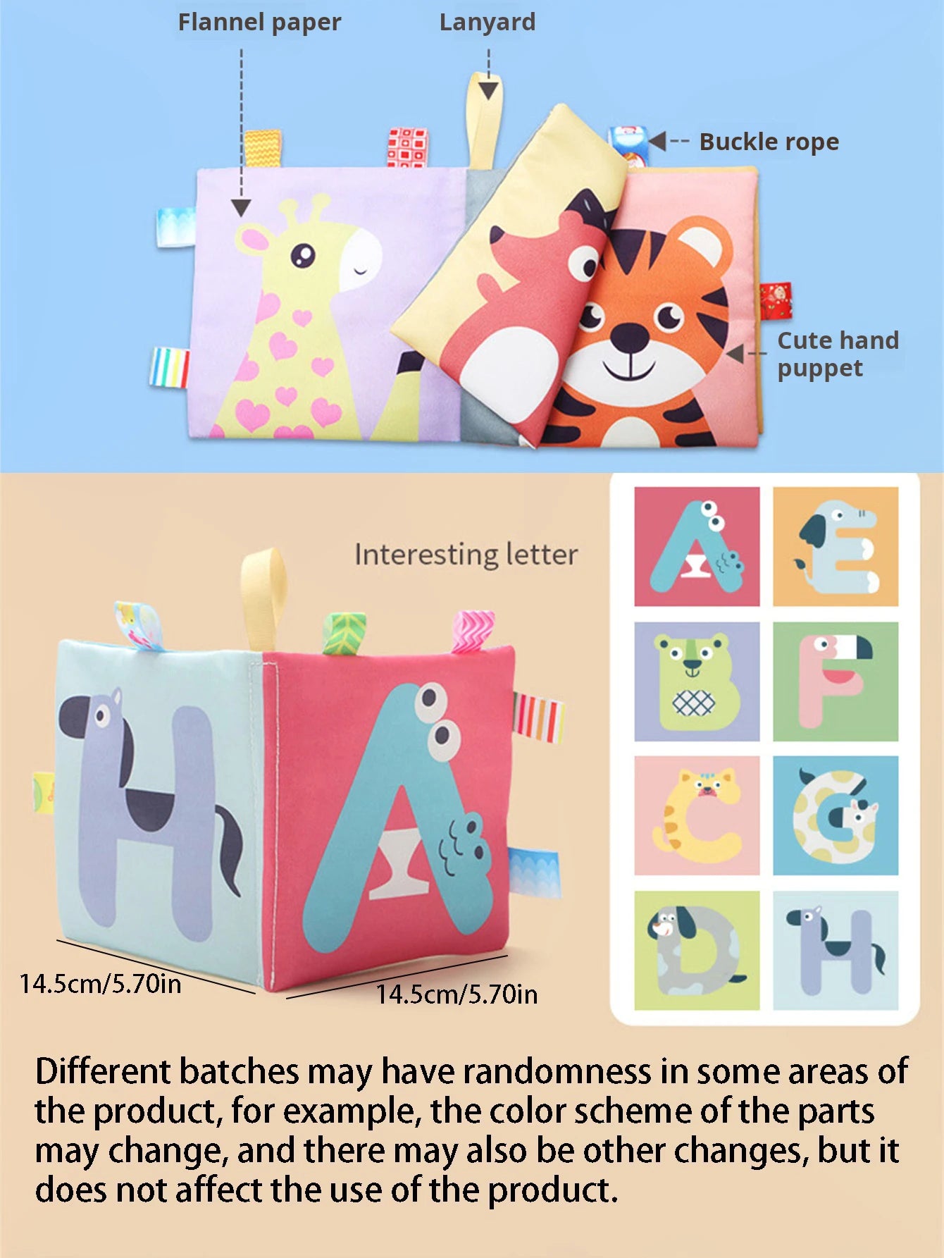 Baby Cloth Books Development Baby Toys Enlightenment Early Educational Toys 0-12 Months Kids Fruits Animal Numbers Cloth Book