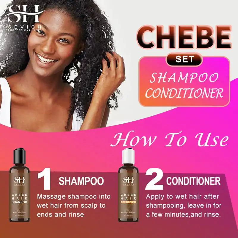 CHEBE Hair Growth Shampoo Conditioner Set Anti Hair Loss Treatment for Men Women Fast Thicken Regrowth Oil Beauty Health SEVICH