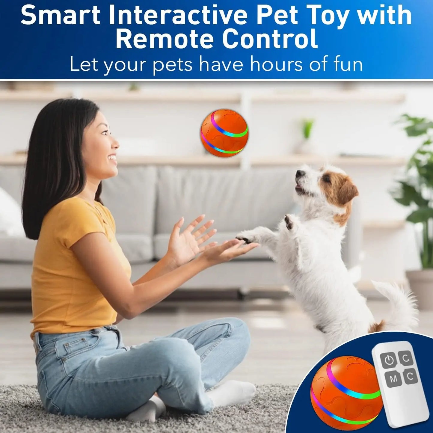 Interactive Dog Toy Ball with Remote Control, Active Rolling Ball for Dogs,Wicked Ball for Small Medium Large Dogs pet toys