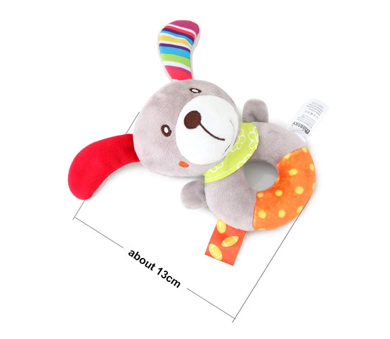 Baby Plush Rattle Cartoon Animals Crib Mobile Bed Bell Toys 0-12 Months Infant Toddler Early Educational Toy for Newborn Gifts