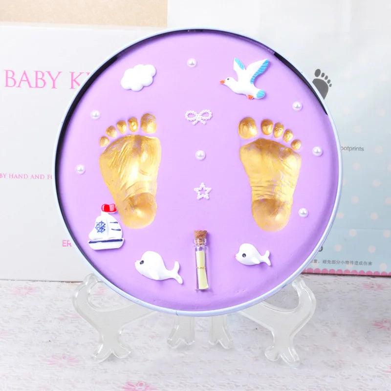 Baby Boy Girl Footprint Baby Care Air Drying Soft Clay DIY Babies Hand Foot Imprint Kit Casting Toys Print Pad Newborn Souvenir