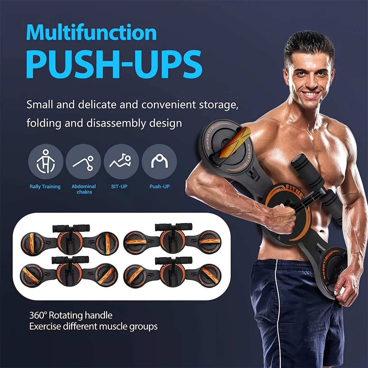 Push Up Board Portable Exercise Equipment, Multi-Functional Pushup Stands System for Fitness Floor Chest Muscle Exercise, 90-180 Adjustable Grip, Professional Equipment Burn Fat Strength Training Arm Men & Women Weights
