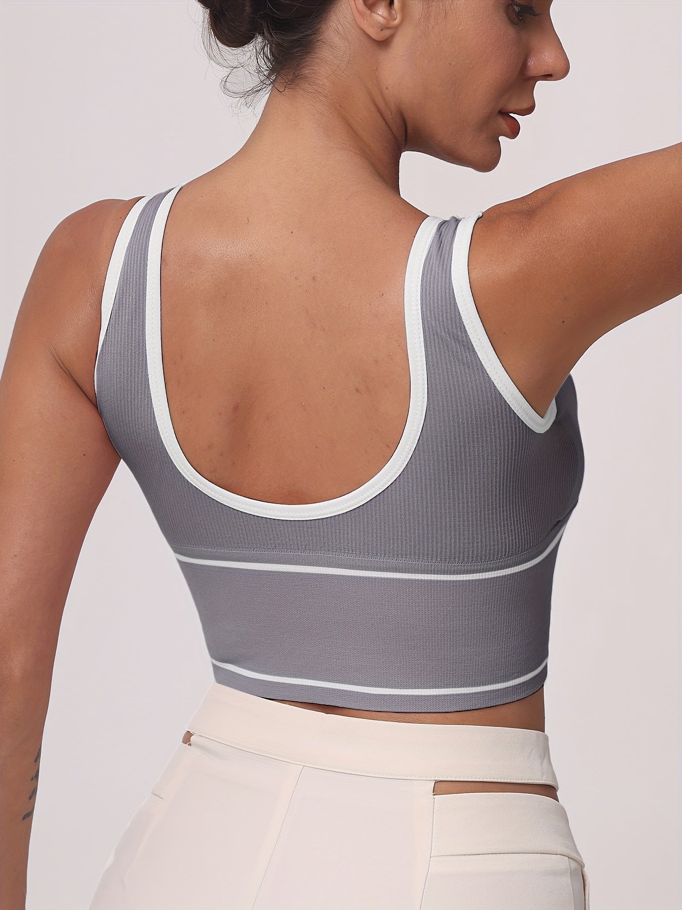 4 Pcs Stretch Exercise Fitness No Steel Ring Bra, Running Casual Gym Yoga Full Coverage Bra
