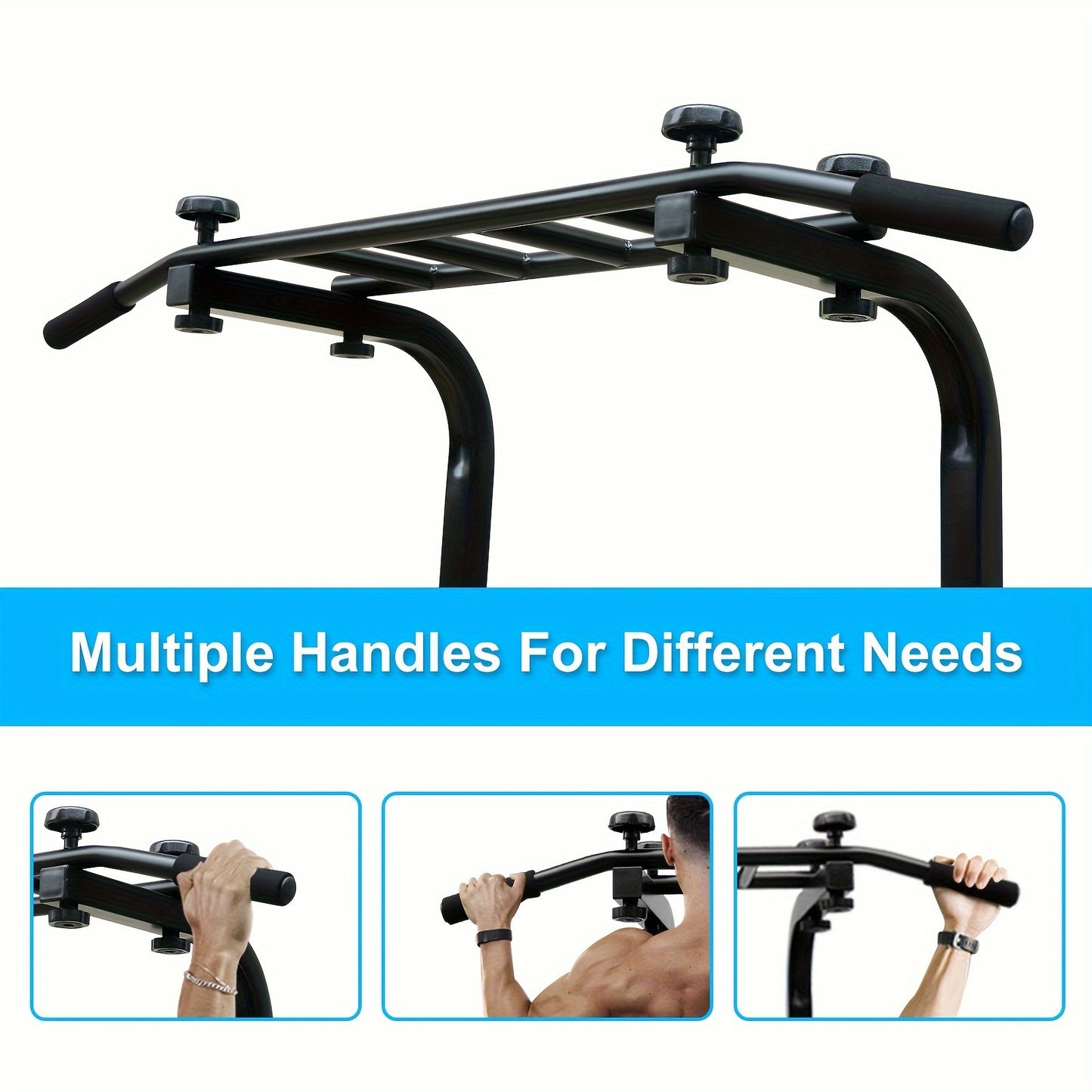 Multi-Functional Power Tower with Pull-Up and Dip Station, Adjustable Height Home Gym Workout Equipment, Tungsten Steel Wall-Mounted Strength Training Exercise Stand