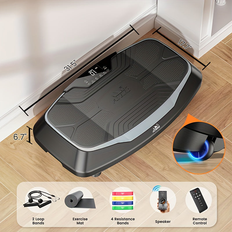 4D Vibration Plate-Triple Motors Oscillation, Linear, Pulsation Vibration Plate Exercise Machine, 30Hz-40Hz Vibration Plate Exercise Machine for Bone Density Building & Lymphatic Drainage