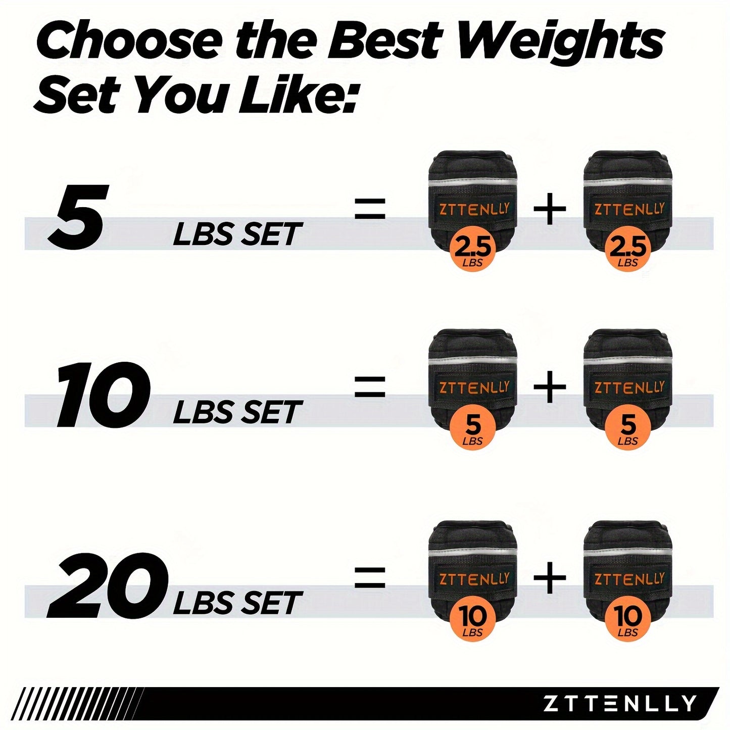 1 Pair Adjustable Ankle Weights, 5lbs/2.27kg Pair (2.5lbs/1.13kg Each) With Carry Bag - For Strength Training, Leg & Ankle Muscle Exercise