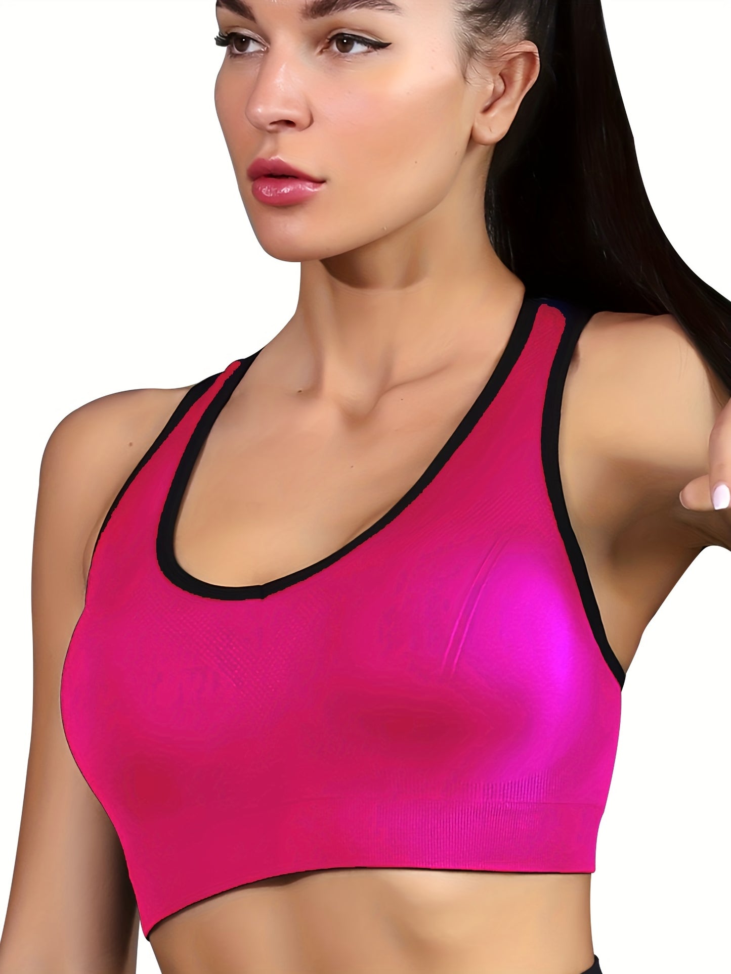 3pcs Women'S Sports Bra Set - Short, Removable Padding, Light Support, Cross Strap Design for Yoga & Exercise, Pink, White, and Blue Options, Yoga Apparel | Stylish Sports Bra | Comfortable Fit, Sports Bra Set