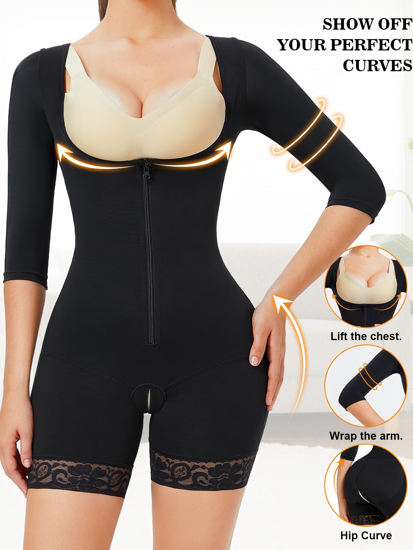 Postpartum Shaping Bodysuit - Waist Trainer Tummy Control Open Crotch Open Bust Slip Body Shaper - Breathable Fabric - For Women Postpartum Recovery & Shapewear - Suitable for Daily Wear & Exercise - Perfect Gift for New Moms