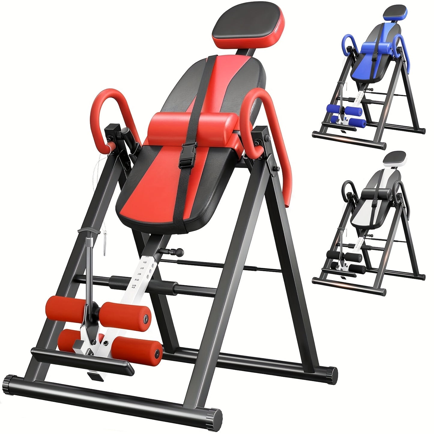 1pc Stainless Steel Gravity Inversion Table, Foldable Home Gym Back Spine Exercise Equipment for Indoor Fitness and Relief