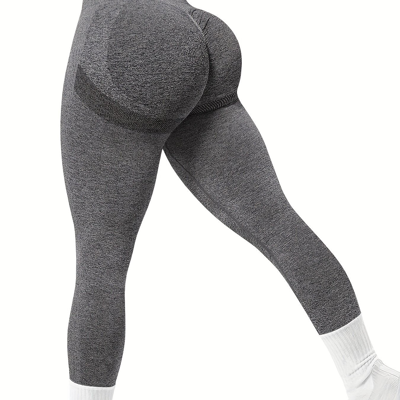 Seamless High Waist Stretchy Sports Tight Pants, Solid Slimming Yoga Fitness Workout Gym Exercise Leggings, Women's Activewear