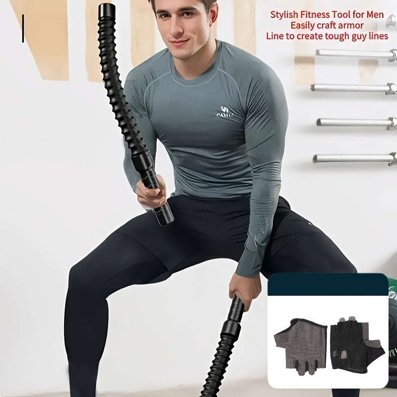 A pair of stainless steel adjustable battle ropes for strength training. Workout equipment, exercise equipment.flexible and durable fitness rope, suitable for abdominal exercises. The length is less than 78.74 inches.battle r