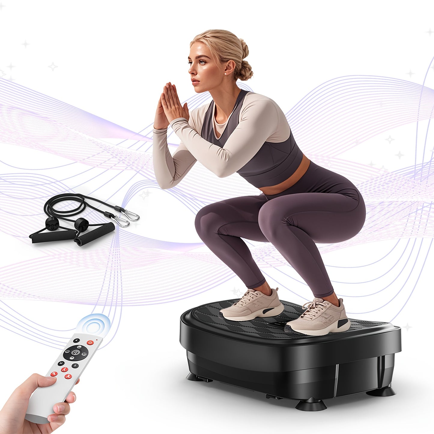 Vibration Plate Equipment- Whole Body Workout Equipment for Women, And Silicone Pedal, Gift Stocking, Christmas Gift for Your Family
