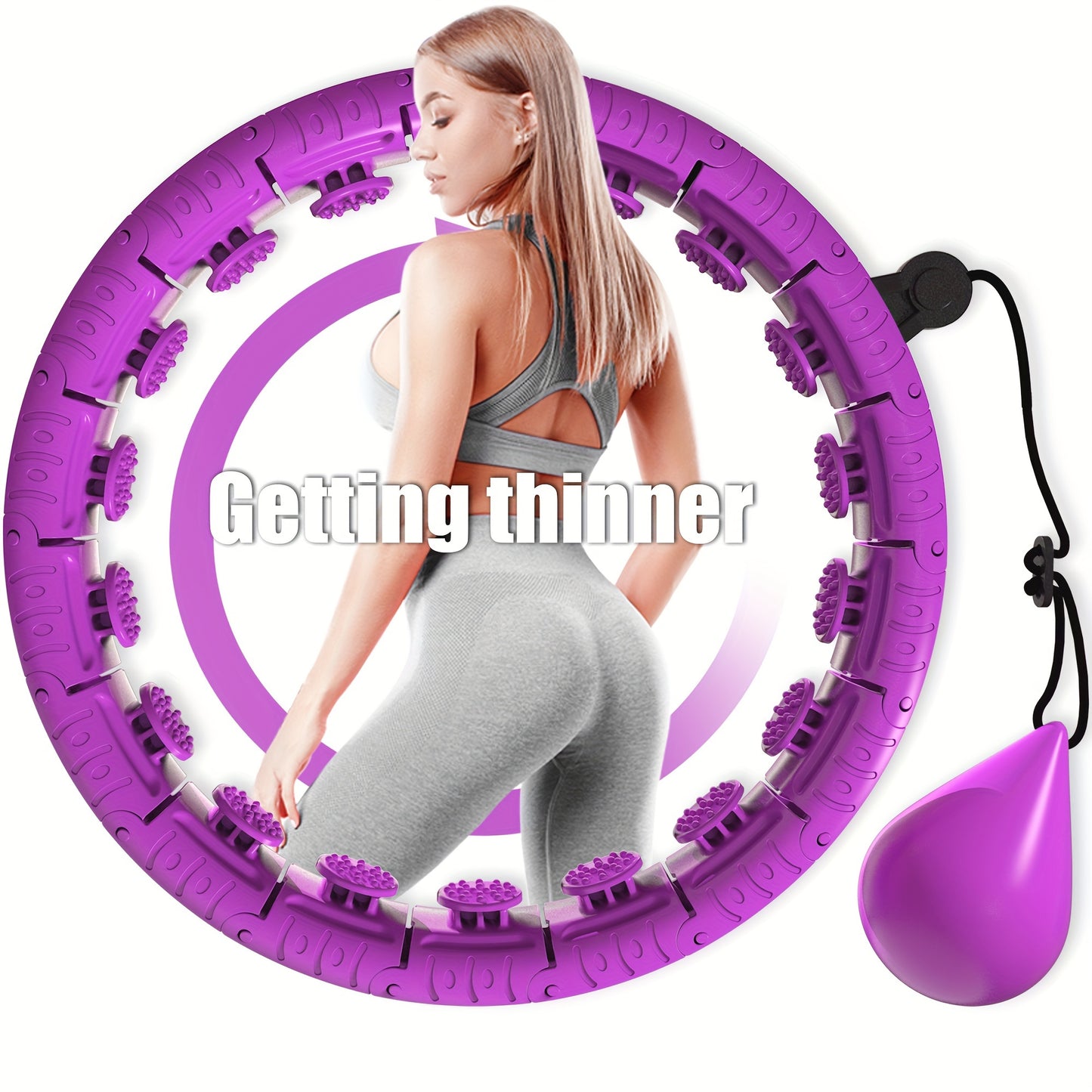 Universal Fitness Circles, 24-32 Section Adjustable Weighted Exercise Ring with Massaging Nodes, ABS Material, Full Surround Vibration Massage Joint, Pilates Sports and Gym Equipment