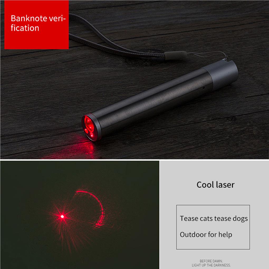 Pointers USB Charging Rechargeable 3-in-1 Flashlight Red Camping Lamp Multifunctional Toy UV Props Pet Training