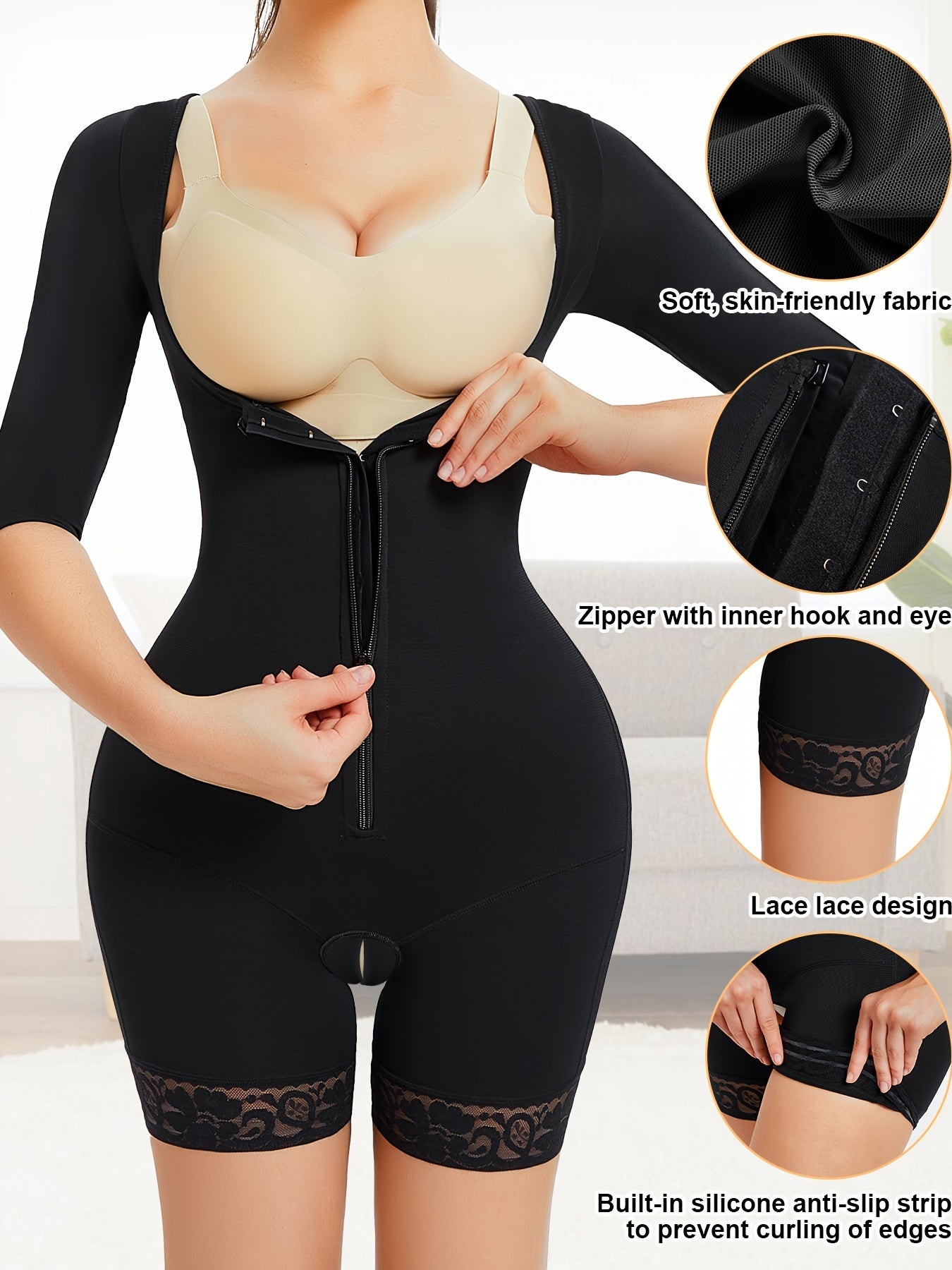Postpartum Shaping Bodysuit - Waist Trainer Tummy Control Open Crotch Open Bust Slip Body Shaper - Breathable Fabric - For Women Postpartum Recovery & Shapewear - Suitable for Daily Wear & Exercise - Perfect Gift for New Moms