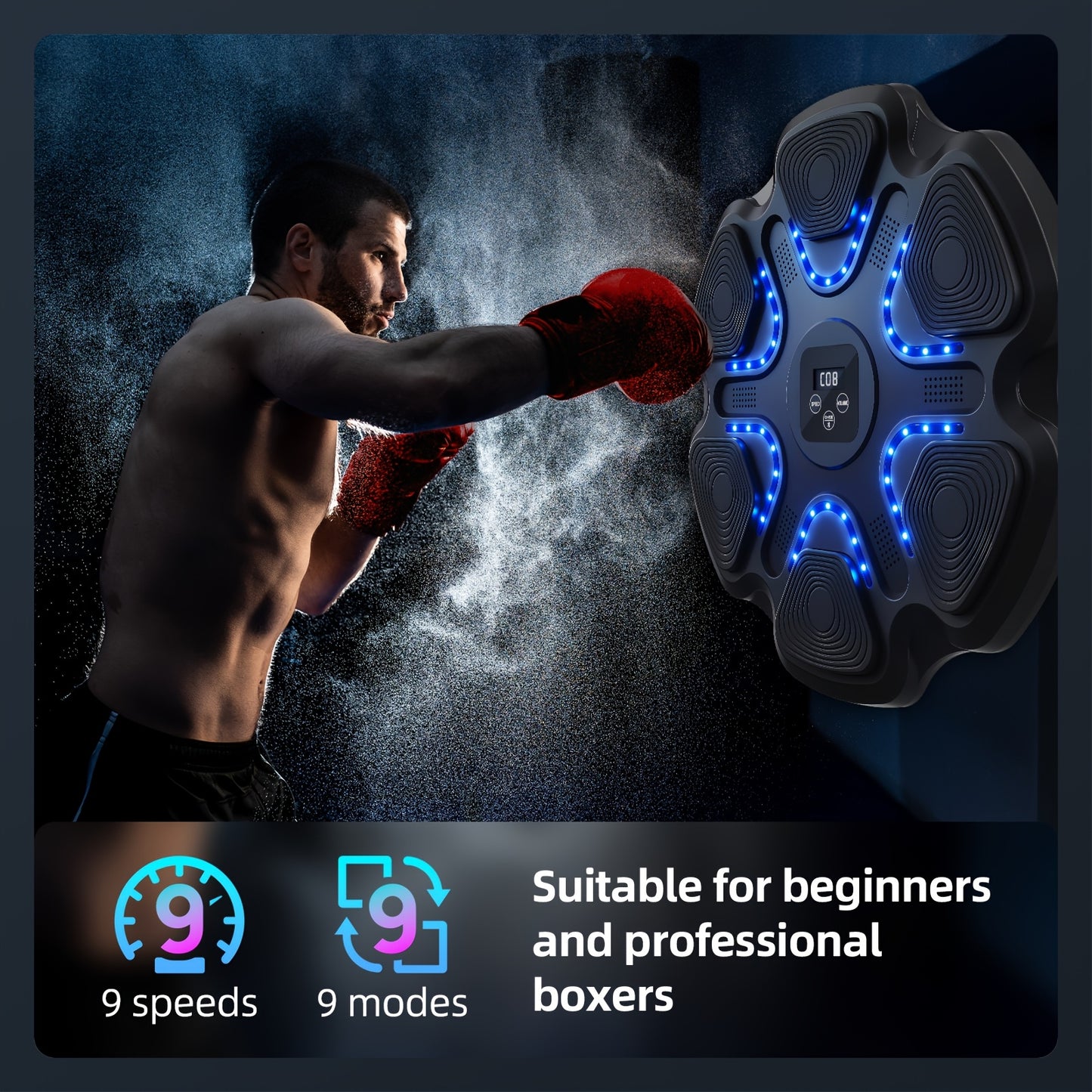 Music Boxing Machine - LOVEWE Wall Mounted Workout Equipment For Adults With Boxing Gloves - Home Boxing Target Machine