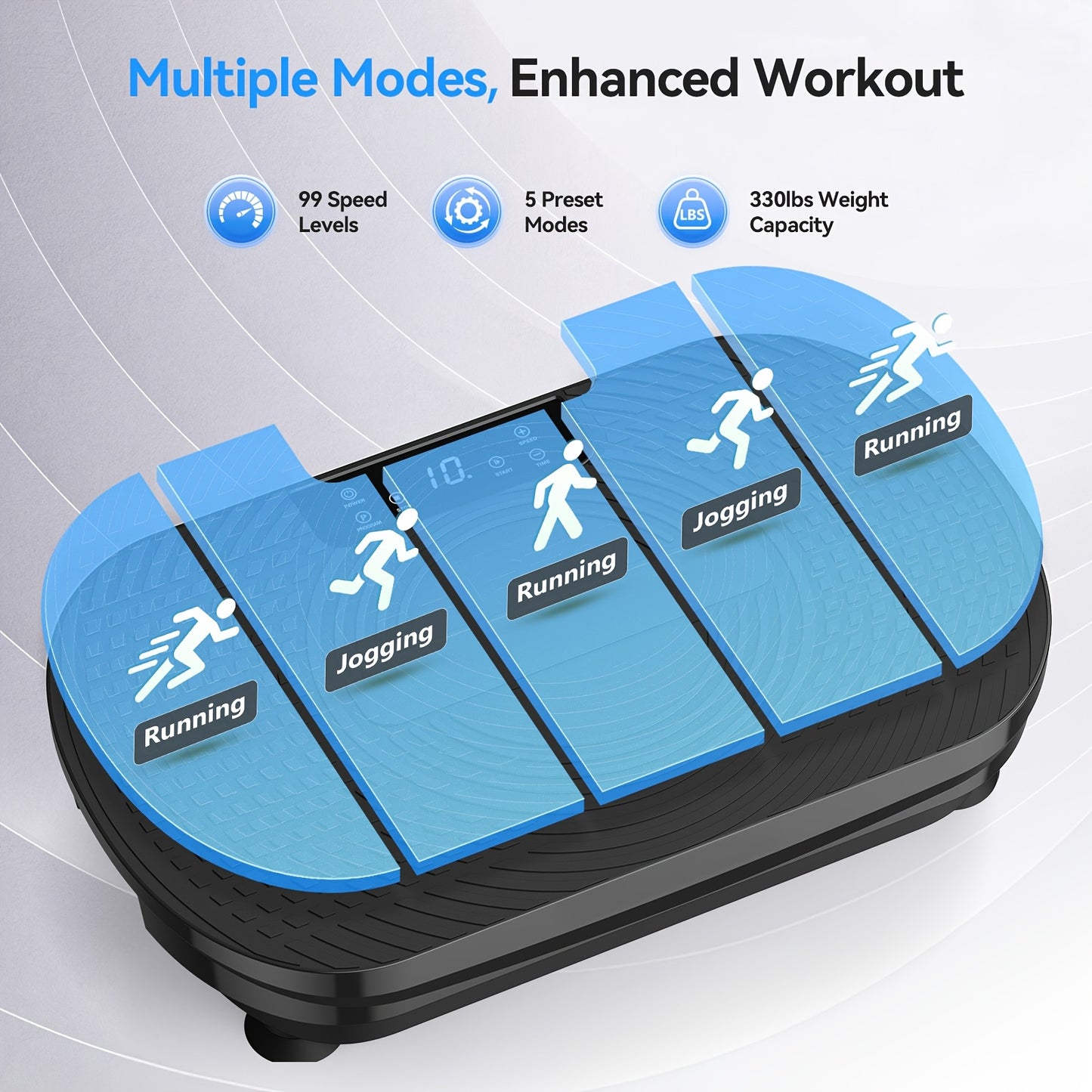 Fitness Pedel/ Vibration Plate Exercise Machine, Multiple Preset Modes Vibration Platform, Whole Body Workout Exercise Machine For Body Building, Quiet And Portable, Ideal Home Gym Workout Equipment, Perfect Gift, Without Bat